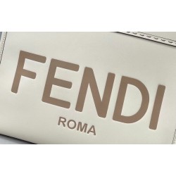 Fendi Sunshine Medium Shopper Bag In White Calfskin FBS24410