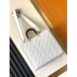 Fendi Sunshine Medium Tote Bag In White FF Calfskin FBS24417