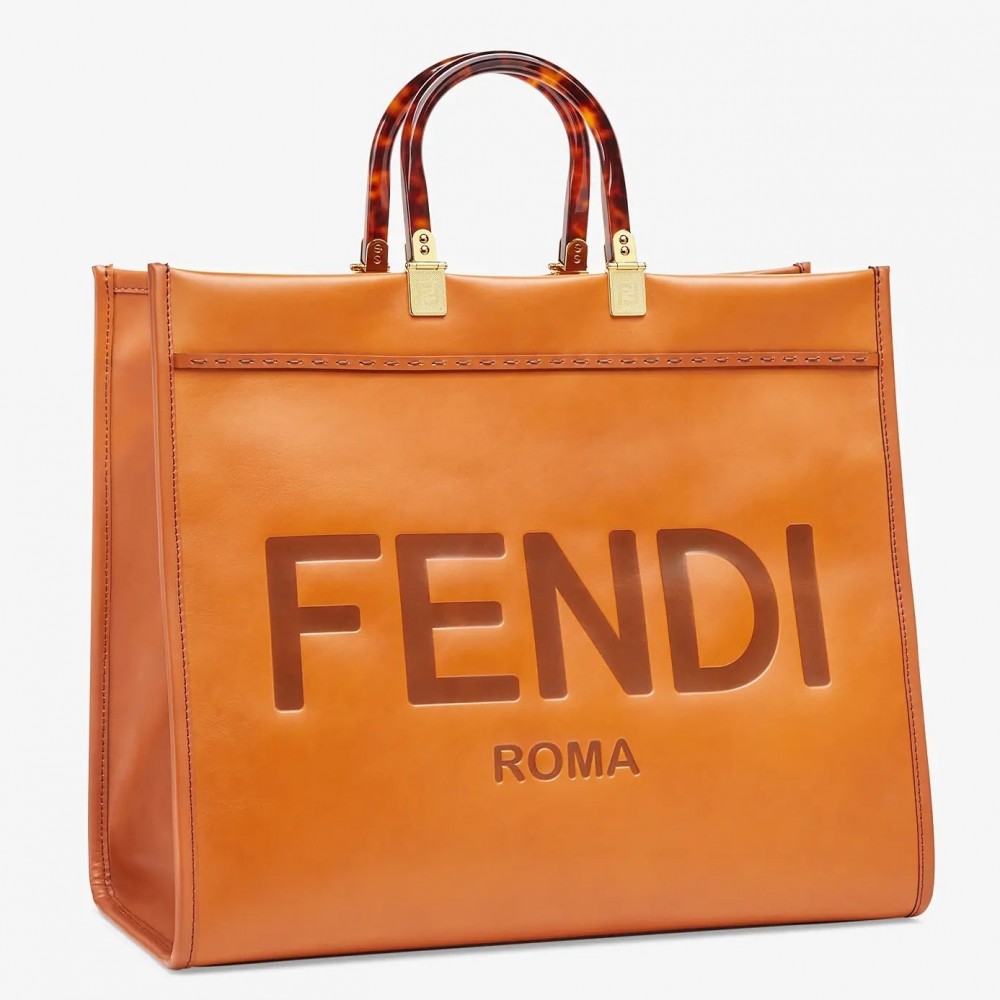 Fendi Sunshine Shopper Bag In Brown Calfskin FBS24418