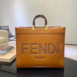 Fendi Sunshine Shopper Bag In Brown Calfskin FBS24418