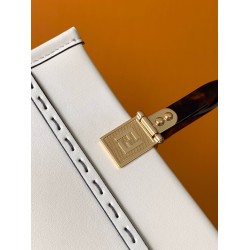 Fendi Sunshine Small Tote Bag In White Calfskin FBS24424