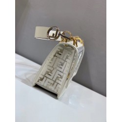 Fendi White Kan I F Bag In Transparent PU FBS24435