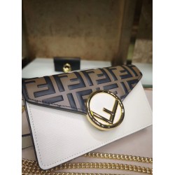 Fendi White Kan I F Belt Bag With FF Motif FBS24436