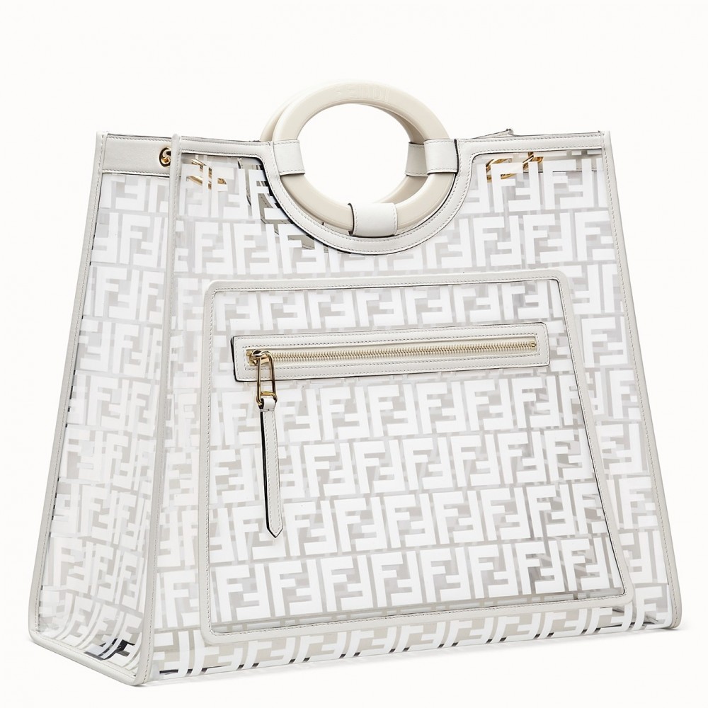 Fendi White Large PU Runaway Shopper Bag FBS24437