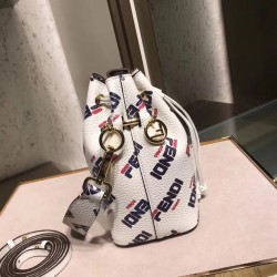 Fendi White Mon Tresor Mini Bucket Printed Bag FBS24443