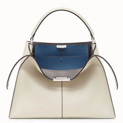 Fendi White Peekaboo X Lite Large Bag FBS24444