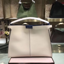 Fendi White Peekaboo X Lite Large Bag FBS24444